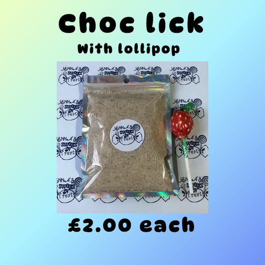 Choc lick with lollipop